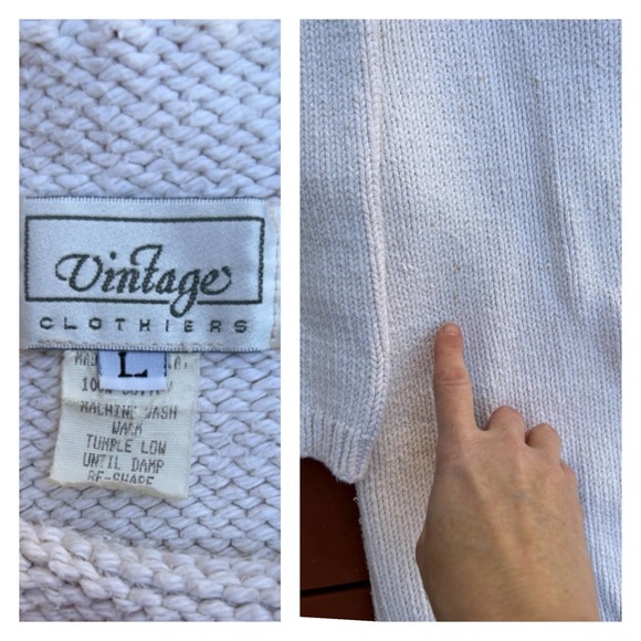 1990s Cream Oversized Knit Sweater with Bunny Design / Large * - Picture 4 of 4